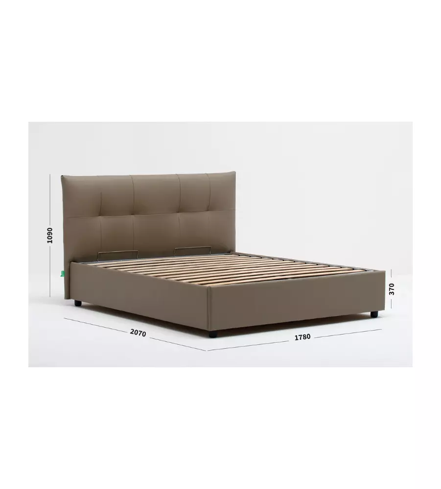 LETTO MATRIMONIALE CONTENITORE "EASY" TORTORA 160X190 CM